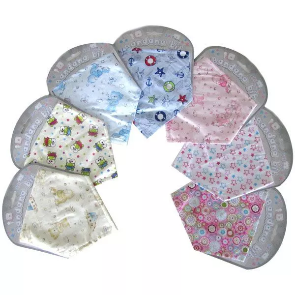 Newborn Baby Infant Boys Girls Bandana Style Bibs Blue Pink White Hampers Gifts