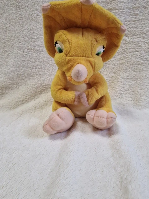 1996 THE LAND Before Time Cera Triceratops Dinosaur Beanie Bottom Soft ...