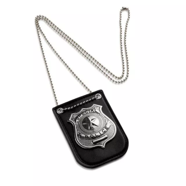 Kids Cop Badge Special Cop Necklace with Chain Dress Up Accessories Pretend Toy