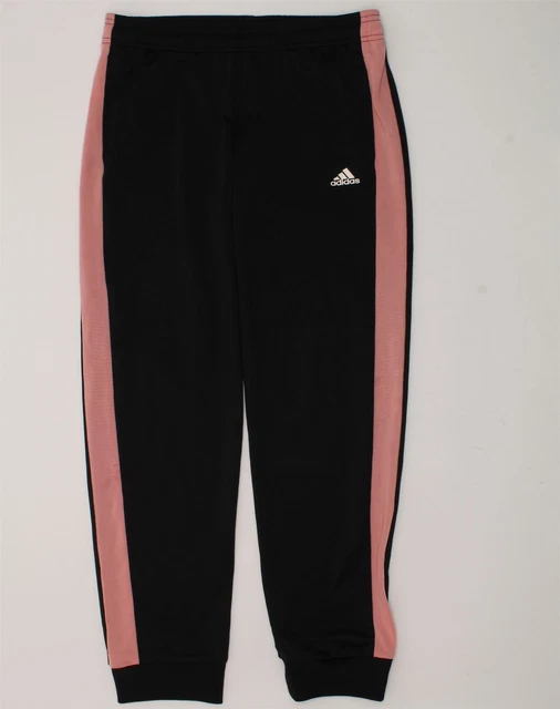 ADIDAS Girls Tracksuit Trousers Joggers 13-14 Years Black Polyester AM41