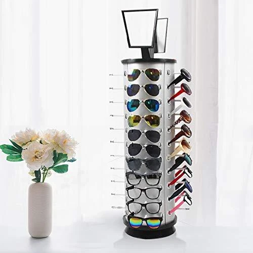 360 Rotating Sunglass Display Rack 44 Pairs Glass Holder Freestanding with