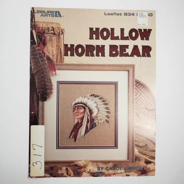 Leisure Arts Hollow Horn Bear Chief Cross Stitch Pattern Chart #834 Southwest