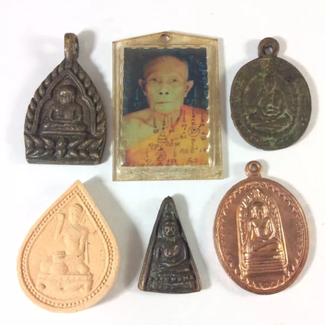 Set 6 SIAM THAI AMULET Coin Pendant Magic Old Coins Lucky Wealth n Protection e1