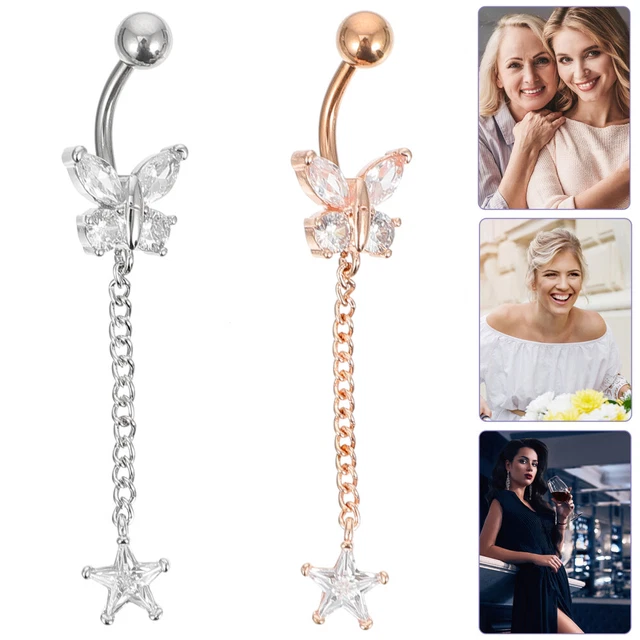 2 Pcs Piercing Belly Button Ring Jewelry Pregnant Woman Decorate