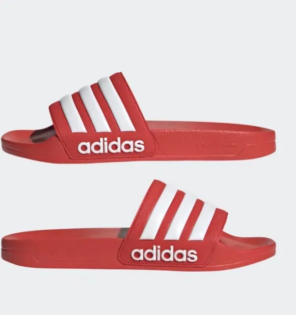 Adidas Adilette Shower Slides Unisex Shoes Size 10 GX5923 Red/White