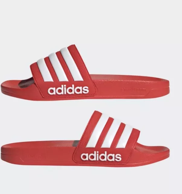 Adidas Adilette Shower Slides Unisex Shoes Size 9 GX5923 Red/White