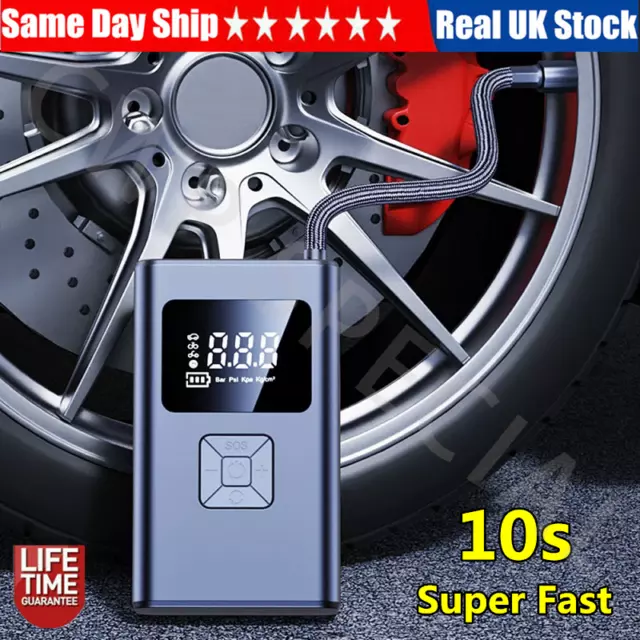 Digital Cordless Car Tyre Inflator Pump Portable 150PSI Air Compressor LED Light