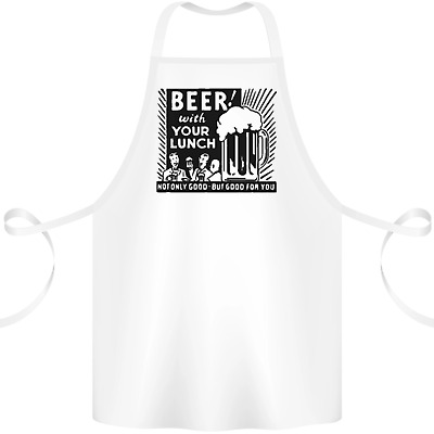 Beer with Your Lunch Funny Alcohol Cotton Apron 100% Organic