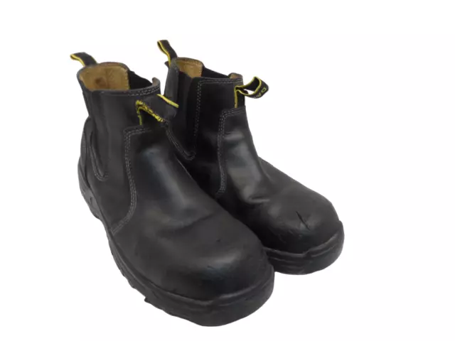 DAKOTA MEN'S 6& Pull-On Aluminum Toe Safety Work Boots 6101 Black Size ...