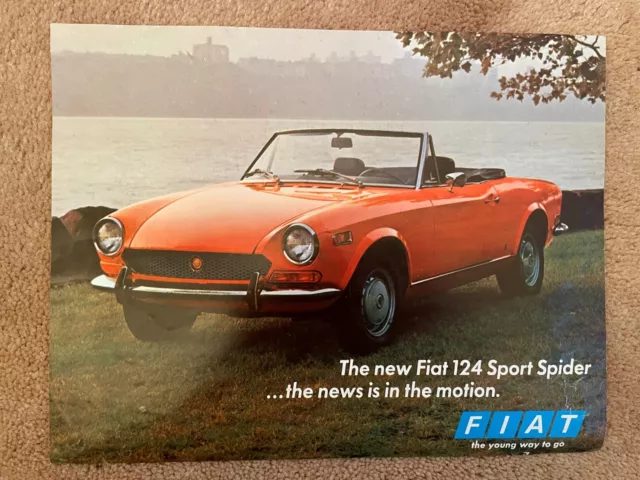 FIAT 124 SPORT SPIDER Original Sales Leaflet of 1970 (USA)
