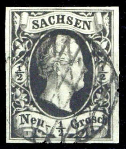 1851, Altdeutschland Sachsen, 3, gest. - 2802780