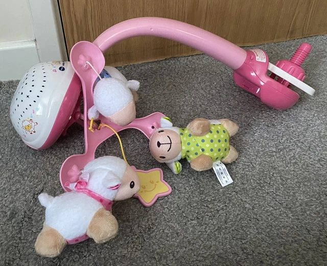VTech cuna móvil corderos de cuna con luces proyector juguetes bebé recién nacido ROSA