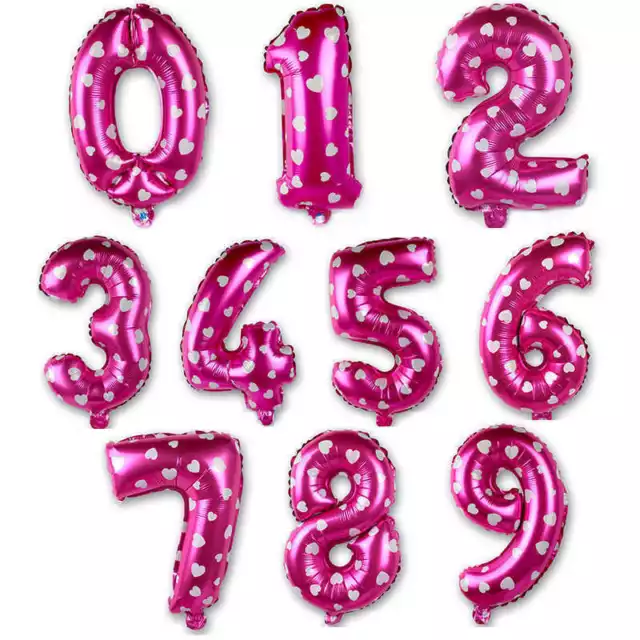 32" PINK HEART Foil Helium Letters Numbers Bunting Banner Party Balloon
