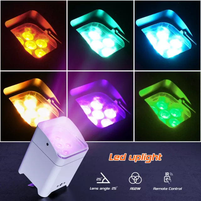 Wiederaufladbar LED Akku Par Scheinwerfer 6x 18 W RGBAW + UV Bühnenlicht DMX APP 3