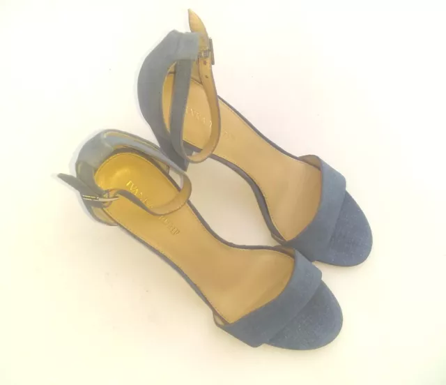 Ivanka Trump Womens  Blue Denim Dress Sandals Heel Ankle Straps Sz 11M