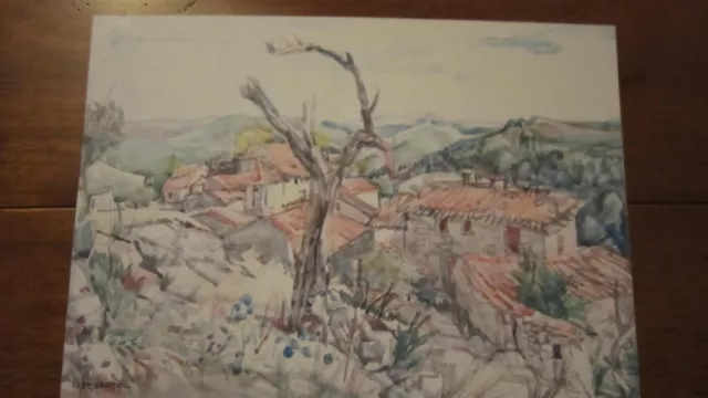 Aquarelle de Paul GIROL : Village de Provence