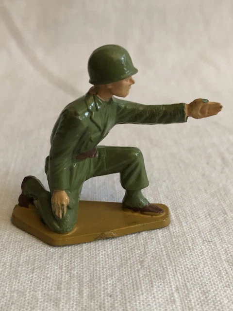 Figurine Soldat Moderne Français 1/32 Starlux - Kaki, Radio-téléphone, Hauteur 55 Mm - État Neuf
