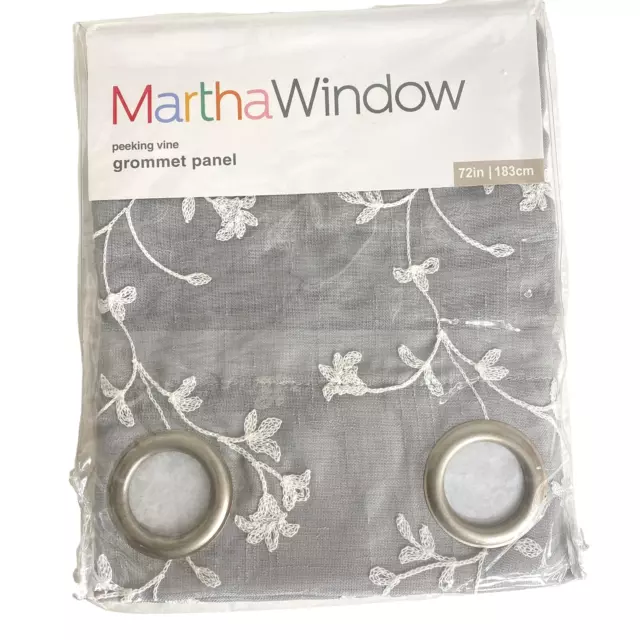 2 Martha Stewart Gray Sheer Panel Curtain Drapes Window Grommet 50X72” NEW $55