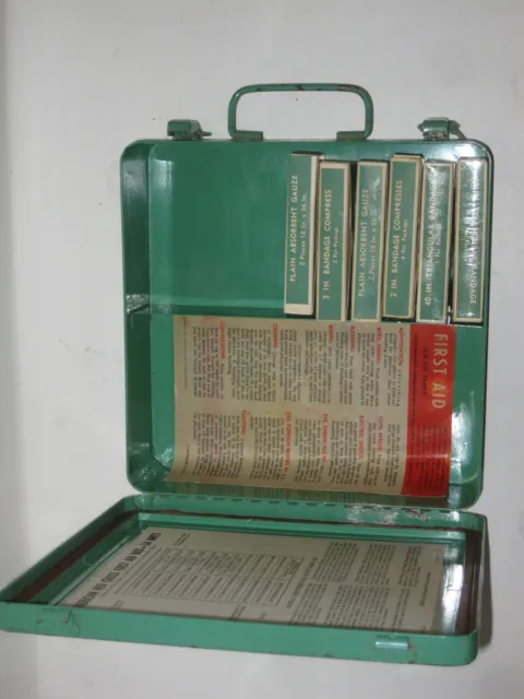 vintage red cross metal first aid box