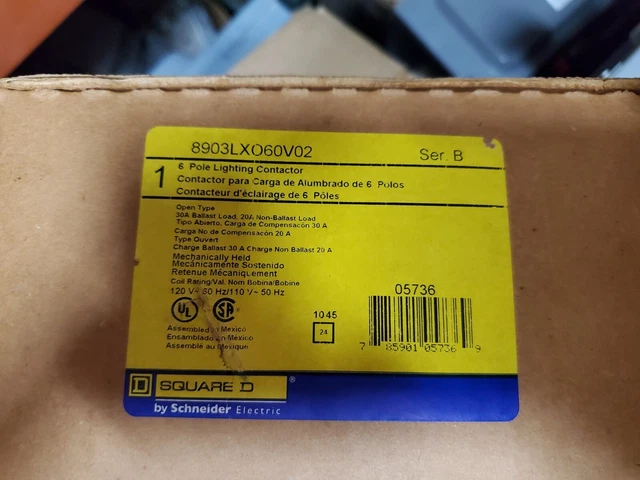 Square D - 6 Pole Lighting Contactor 8903LXO60V02 (1Ea New)