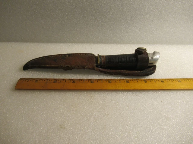 Vintage Western Knife With Sheath Boulder Co. USA Hunting Fixed Blade