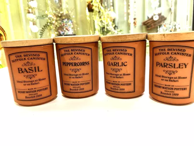 Henry Watson Pottery  X 4 The Revised Suffolk Canister Herb Pots