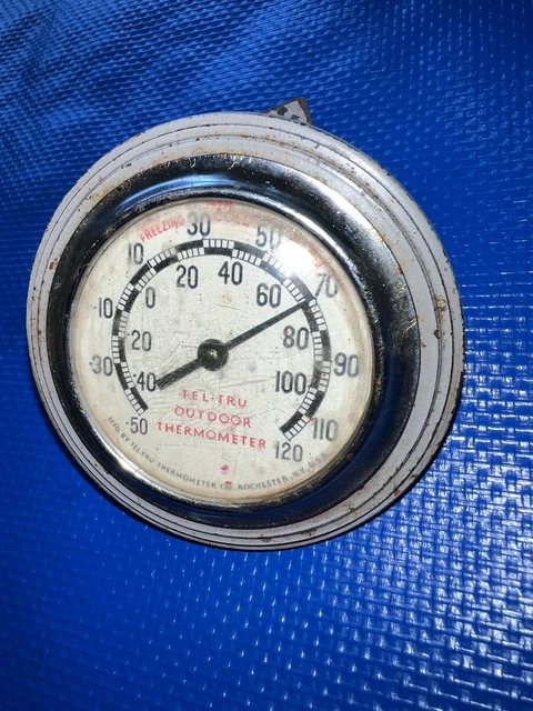 Vintage Tel-Tru Thermometer Temperature Gauge Chevy GM Accessory Rat Rod Vintage Tel-Tru Thermometer Temperature Gauge Chevy GM Accessory Rat Rod
