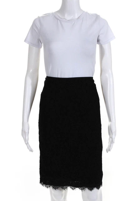 Diane Von Furstenberg Womens Lace High Rise Pencil Skirt Black Size 6 Ll19LL