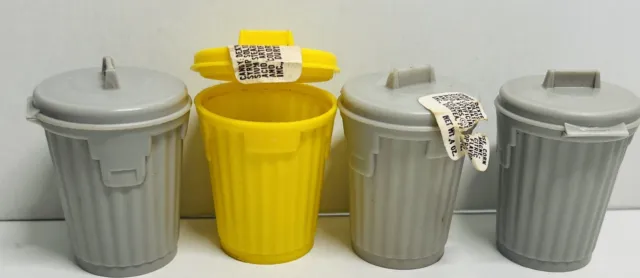 Vintage Topps Garbage Cans Candy Plastic Trash Container Fleer Gum Lot 4