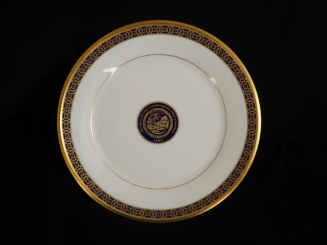 West Virginia Seal Of Il Governatore Lenox Tudor Cina Piatto Piano EXC
