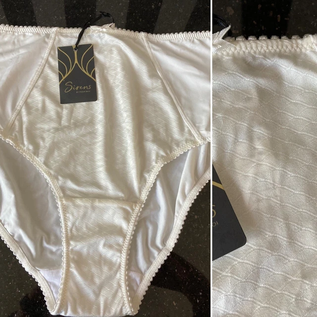 BNWT ~ SIRENS by POUR MOI ~ Ivory 'Hepburn' Embroidered Smooth Deep Knickers 18☆