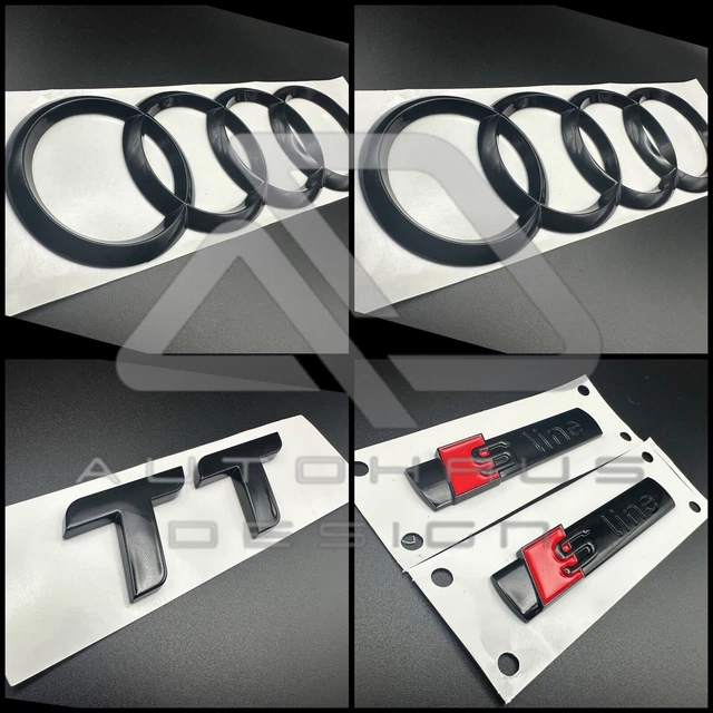 FITS AUDI TT S Line Mk3 8S Gloss Black Badge Set Front And Rear Curved ...