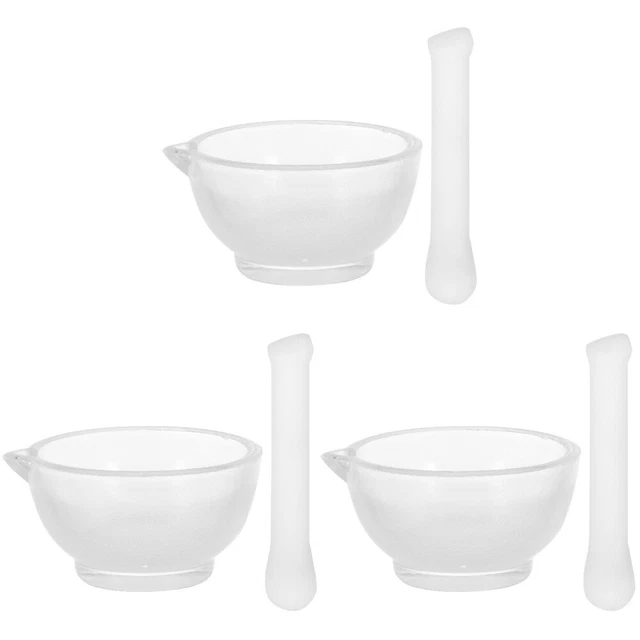 3 set ciotola per macinare aglio macinare pepe mulino pestello macinazione bambino nero