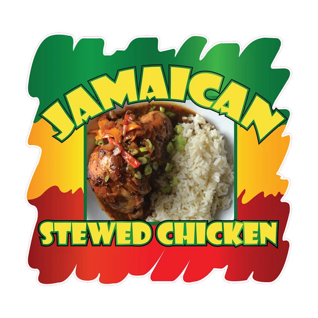FOOD TRUCK DECALS Jamaican Stewed Chicken Concession Concession Sign ...