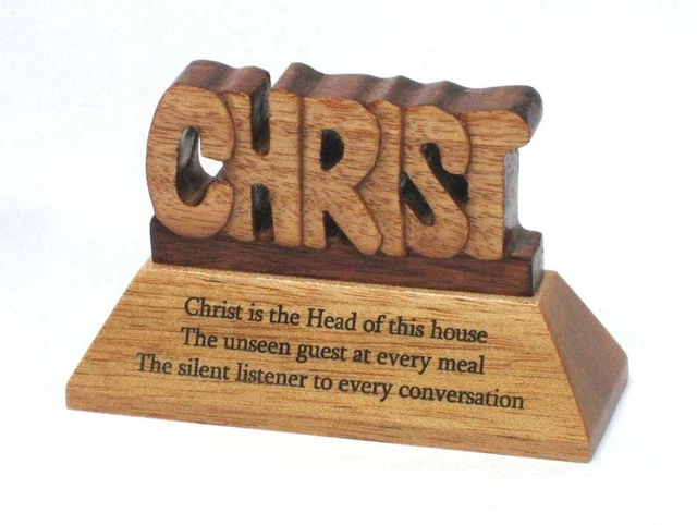 Cristiano Madera Caoba Cristo Es la Cabeza de Este Casa Escritorio Regalo Adorno