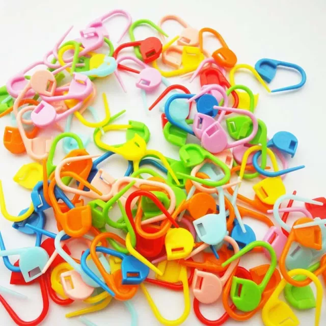 100Pcs Knitting Craft Crochet Locking Stitch Needles Holder Markers Col Clips