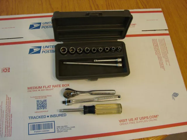 vintage craftsman USA 1/4 drive sae socket set