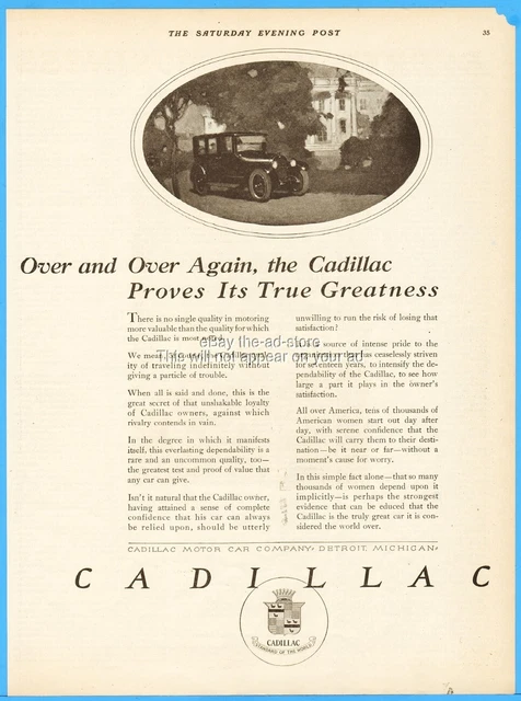 1920 Cadillac Motor Car Co Detroit MI General Motors GM automobile Greatness Ad