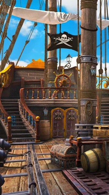 Tableau Sur Toile : Bateau Pirate, 50x70 Cm, Neuf