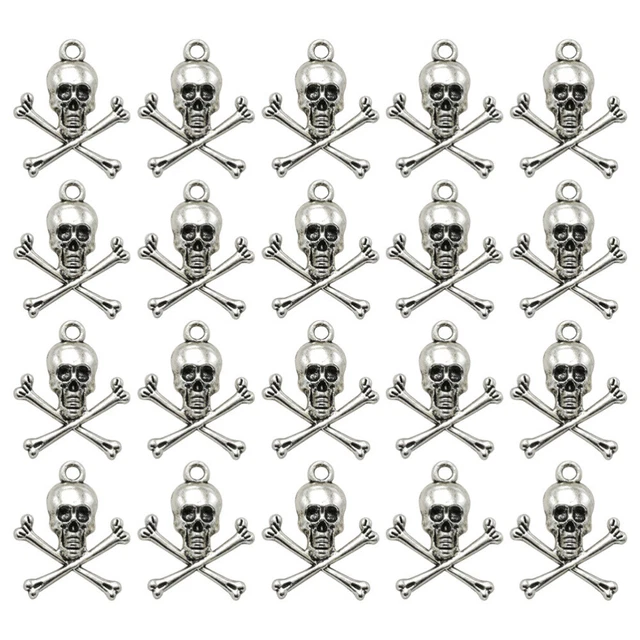 20 Stück Legierung Schädel Anhänger Charms DIY Schmuck Herstellung Zubehör für