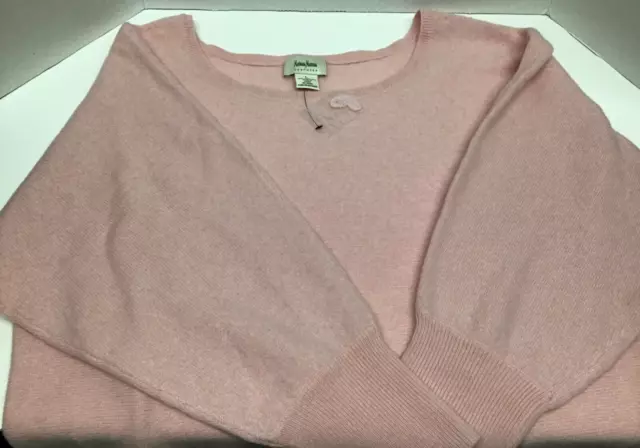Neiman Marcus Womens Large Cashmere Dolman Sleeve Blush Pink Sweater 3