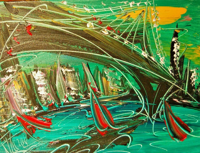 New York City    Art   Original Painting Art Modern Canvas Abstract  Wefubipu