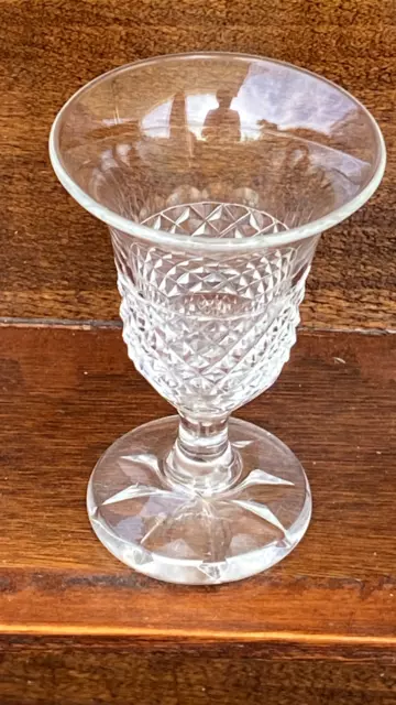 Ancien Verre En Cristal Tulipe Pointe De Diamant  Baccarat Saint Louis