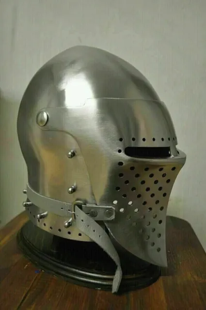 Medieval Helmet  Bascinet Hounskull Helmet Klappvisor Battle Ready Armor Helmet