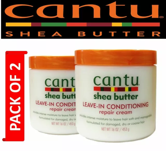 2X Cantu Shea Butter Leave-In Conditioning Repair Cream 16 fl oz UK Best Seller*