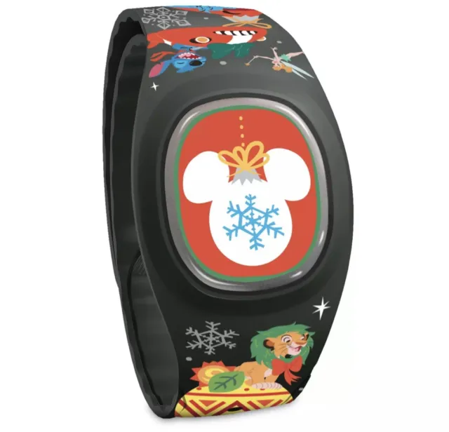 Disney Parks 2023 Christmas Holiday Mickey Black Magicband Plus Unlinked - NEW