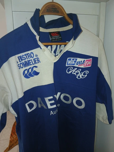 Maillot rugby vintage porté n°15 bleu blanc rouge STAG