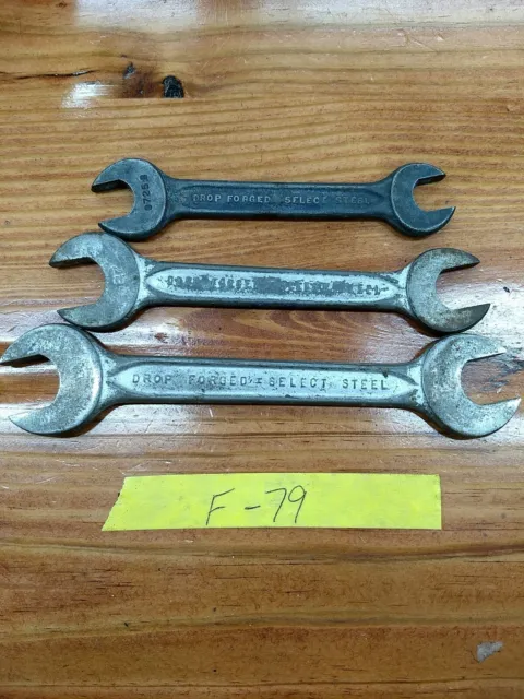 Vintage Indestro Drop Forged Select Steel  Made In USA Open End Wrench Lot