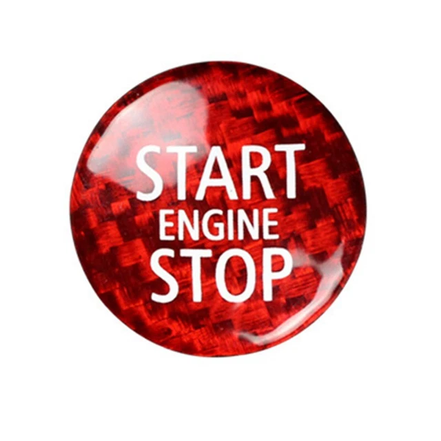 Kohle Faser Motor Start Stop Knopf Innen Raum Trim Abdeckung Aufkleber für  R5H9