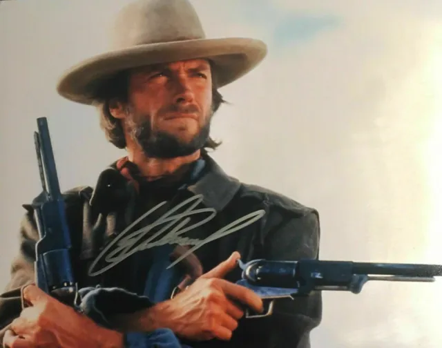 Clint Eastwood POSTER CON AUTOGRAFO 45X32CM CINEMA TV